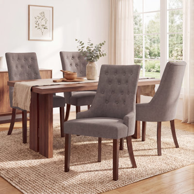 Chaise d'appoint rembourrée en bois manufacturé et massif Gailord