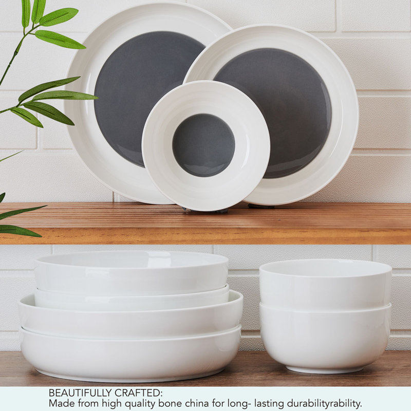 Osborne 9-Piece Bone China Dinnerware Bowl Set, Service for 3