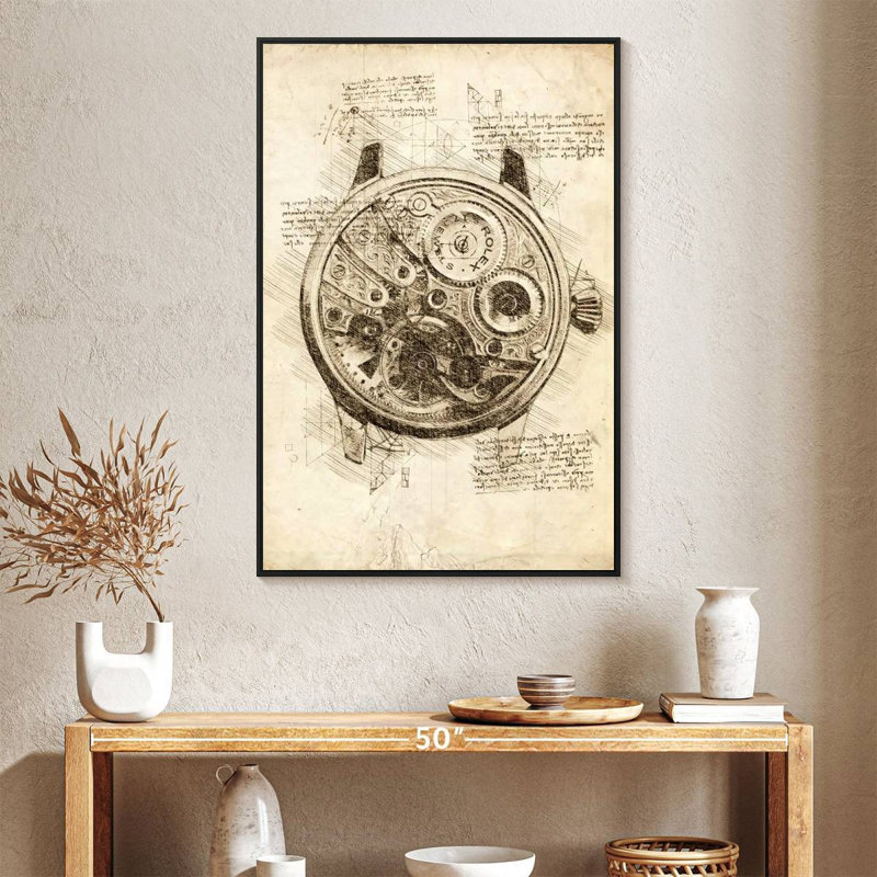 Vieille Rolex à l'intérieur, Cadre flottant noir, 27 po x 40 po