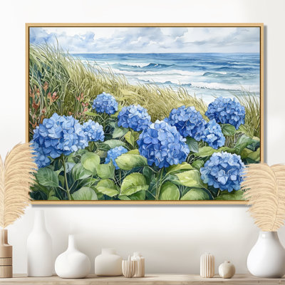 Hydrangeas In The Coastal Garden III - Hydrangea Framed Prints