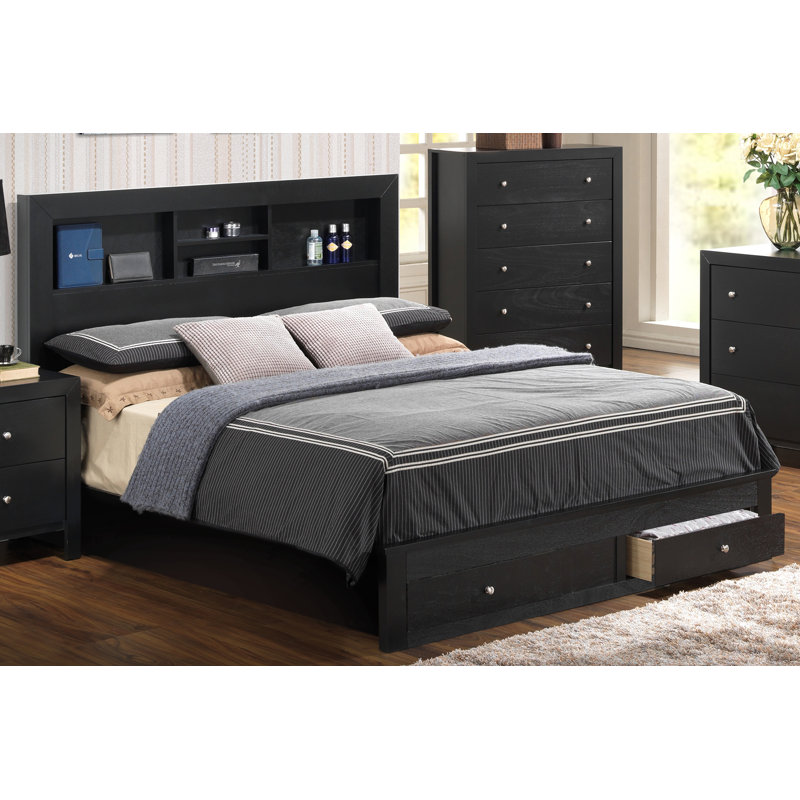 Aguilar Platform Storage Bed, Queen, Black