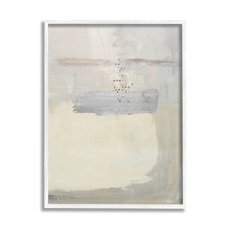 Arrangement abstrait beige moderne encadré par Karen Smith, H 14 po x l 11 po x P 1,5 po, Giclée encadrée blanc bord de mer