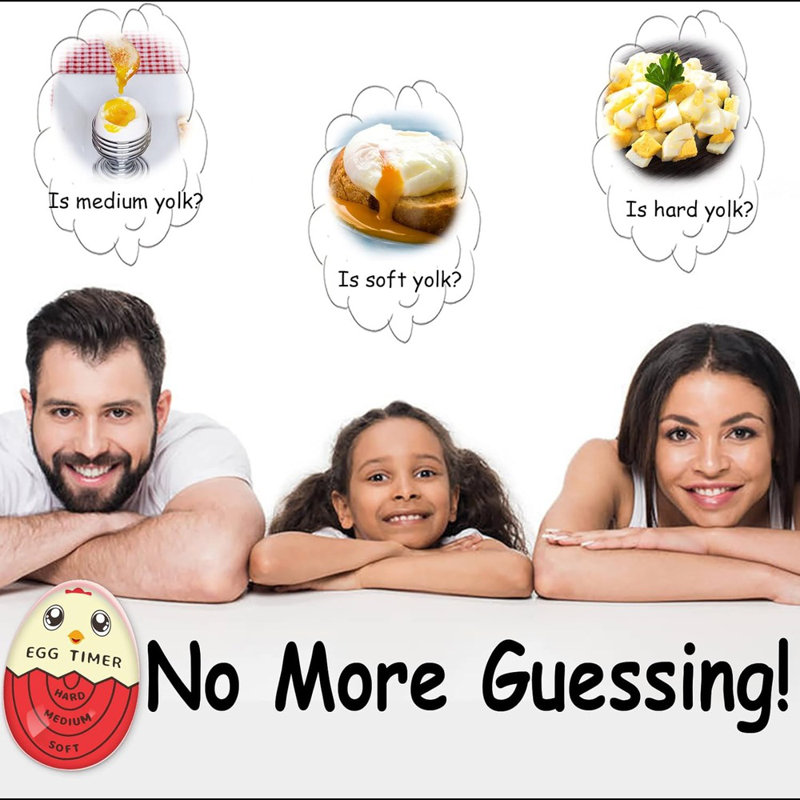 Egg Timer For Boiling Eggs Soft Hard Boiled Egg Timer That Changes Colour When Done,Red