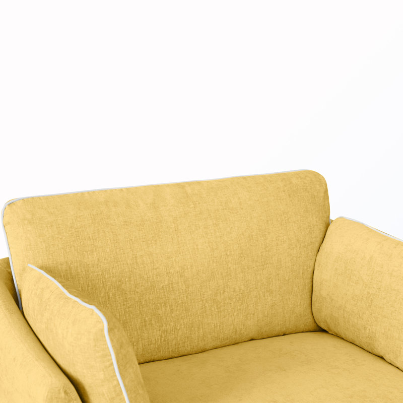 Chaise longue avec coussins, Jaune