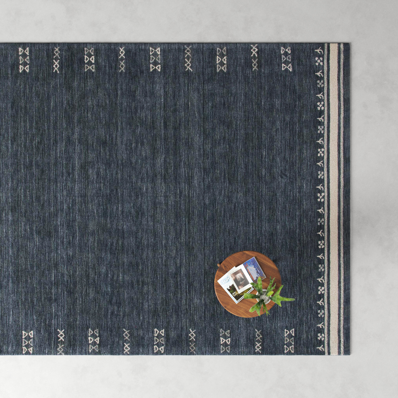 Santiago Handmade Wool Charcoal Rug, Rectangle 10' x 14'