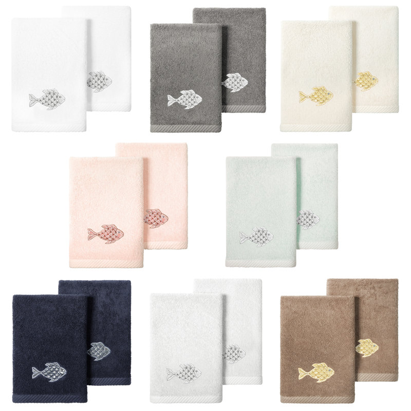 Ensemble de 2 serviettes de bain embellies 2 pièces Figi, Marine