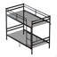 Lit superposé avec échelle et lit superposé en métal à garde-corps haut, espace de rangement, silencieux, taille simple sur simple, noir