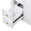 Meuble-lavabo de 36 po avec lavabo, armoire en bois massif blanc avec tiroir rabattable, 3 tiroirs et 2 portes à fermeture en douceur, poignées dorées et design moderne-121086280
