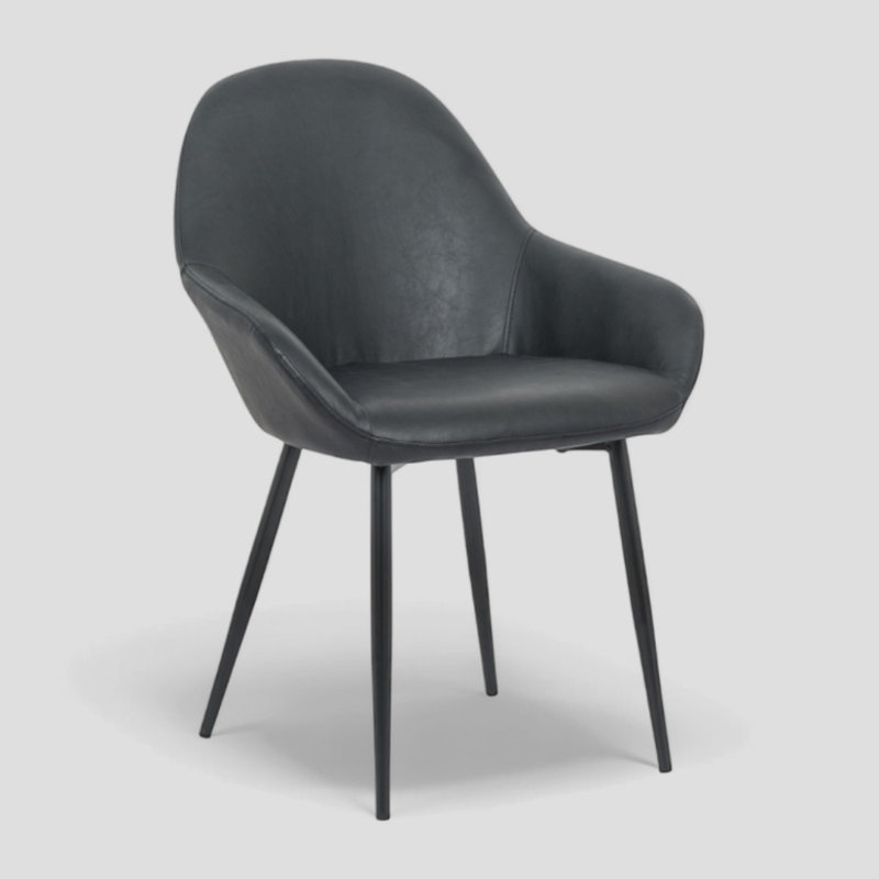 Fauteuil Janeya, Similicuir noir