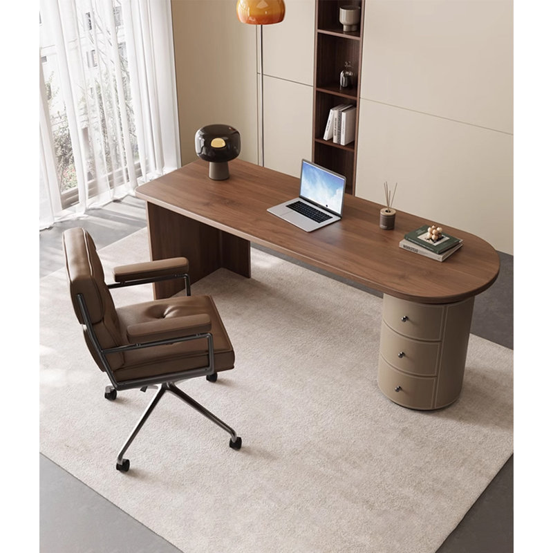 Bureau italien moderne en bois massif italien, 29.53" H x 55.12" W x 27.56" D