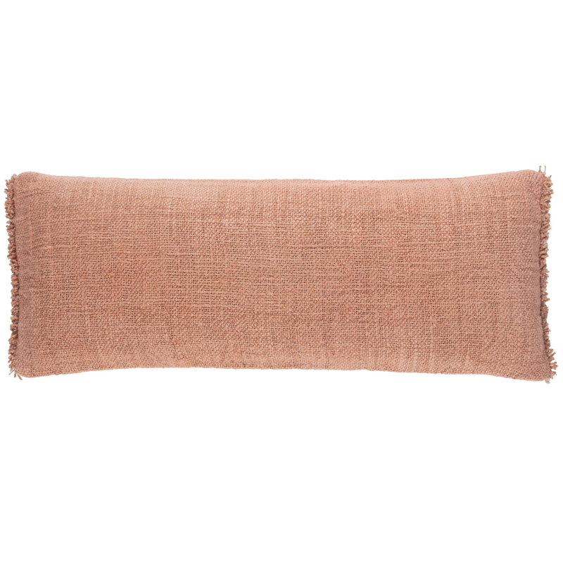 Housse de coussin rectangulaire 100% lin Griffin, H 16 po x l 40 po, Rose