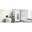 Meuble-lavabo de 20 po avec lavabo en céramique, tablette blanche moderne et support à lotion rafraîchissant