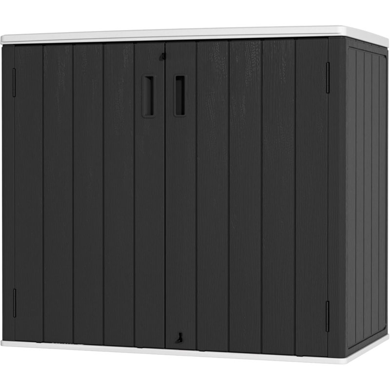 Grande boîte de rangement extérieure, remise en résine et rangement extérieur imperméable / verrouillable, armoires de rangement extérieures