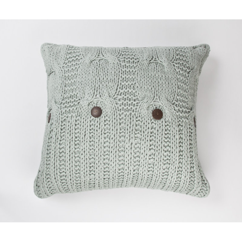 Coussin en coton Wildomar, H 26 po x l 26 po, Turquoise