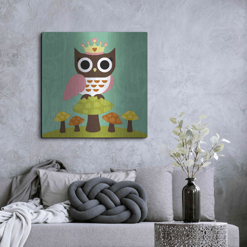 «Princess Owl» par Nancy Lee, art mural en métal, H 36 po x l 36 po