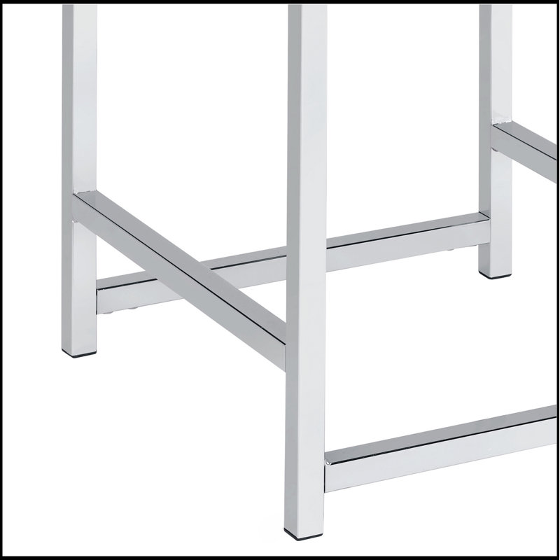 Light Grey Upholstered Square Vanity Stool