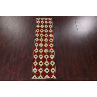 Geometric Gabbeh Runner Rug 3x9