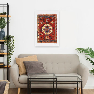 Tapis marocain I - art à pois crème noir et bleu
