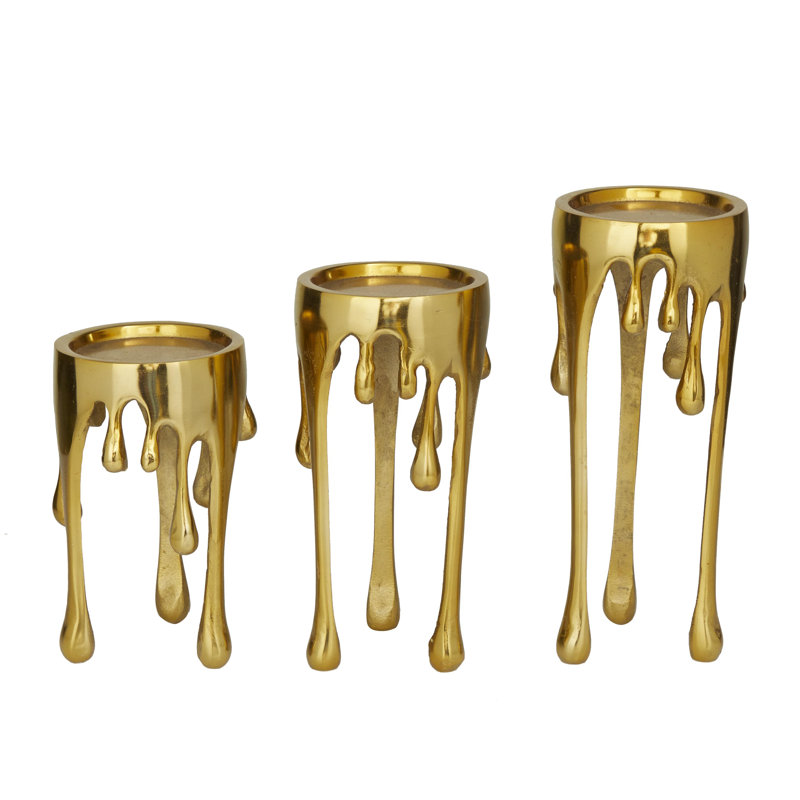 Ensemble de chandelles de table 3 pièces Moderna, Or