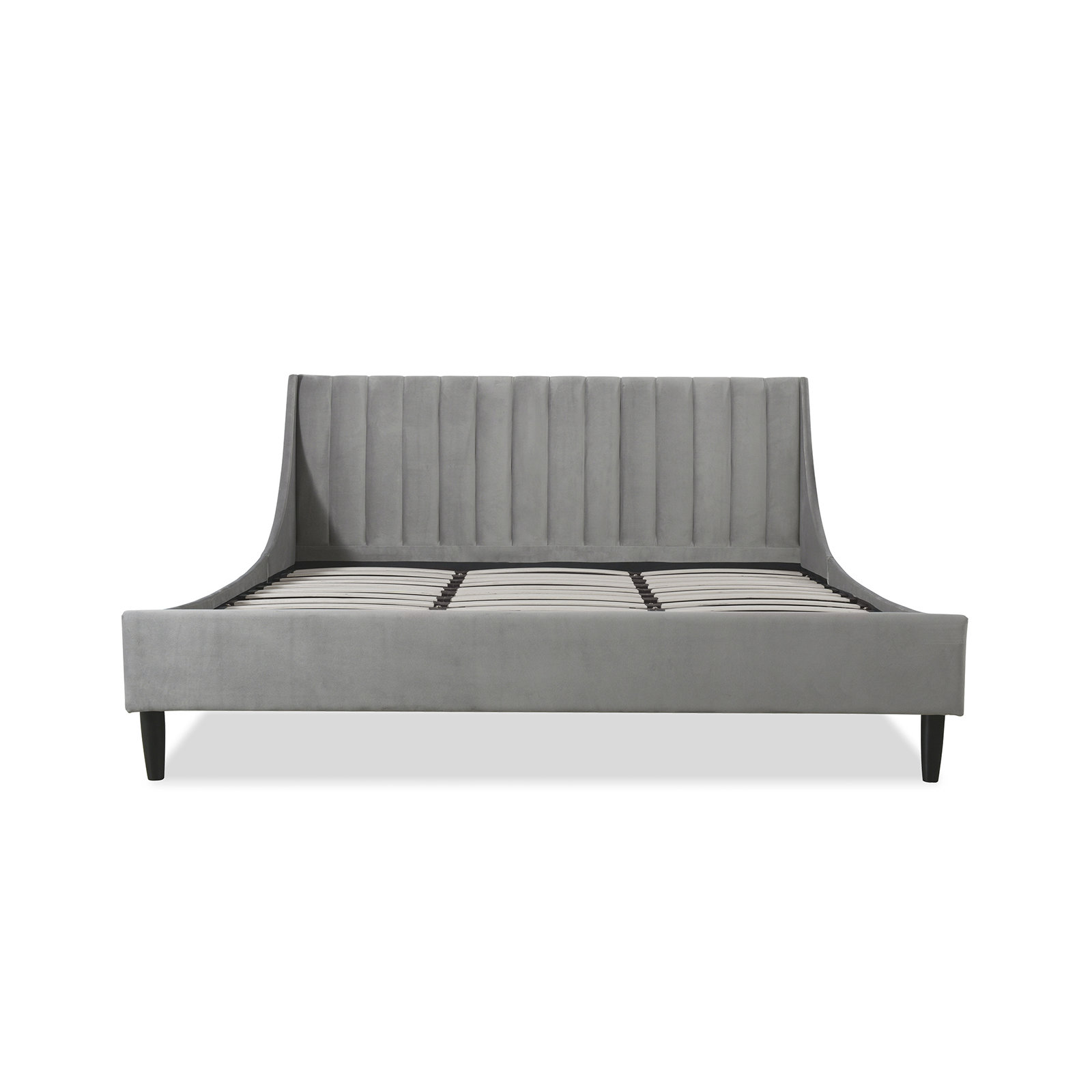Helaina Upholstered Wingback Bed, Teal Velvet, King