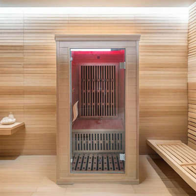 Sauna simple en bois massif à infrarouge lointain