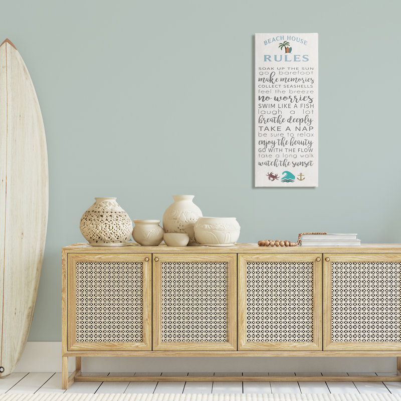 Fun Fun Beach House Rules, design par Seven Trees Design, H 40 po x l 17 po