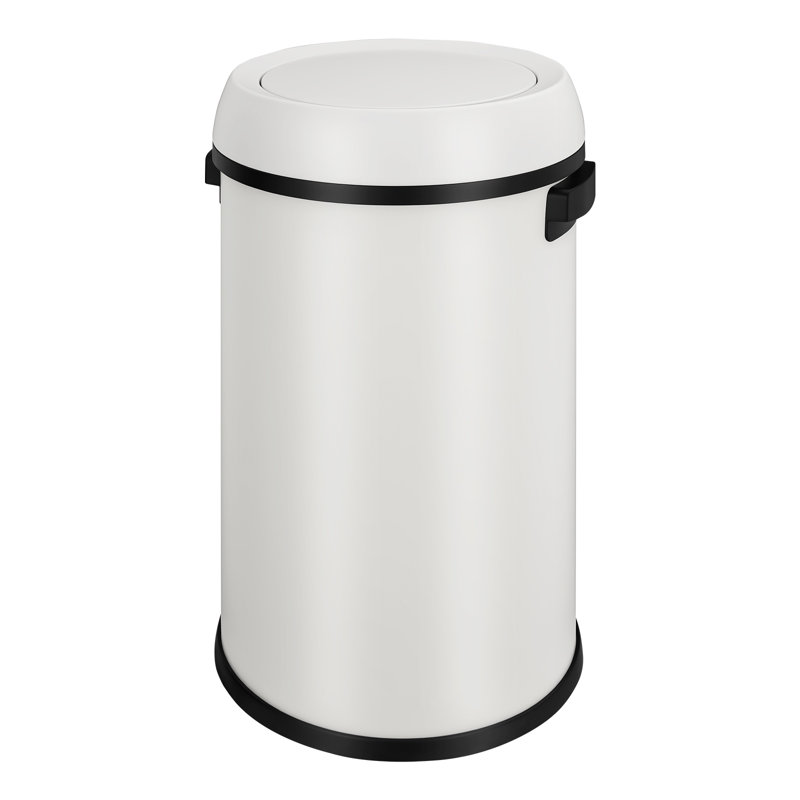 17 gallons / 65 L poubelle ouverte en acier inoxydable sans doublure pour hôtel de restaurant commercial, Blanc