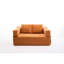 Convertible pour les appartements - chenille orange, assise moelleuse moelleuse, sans assemblage en chenille dépliable, lit et salon amovibles, tissu