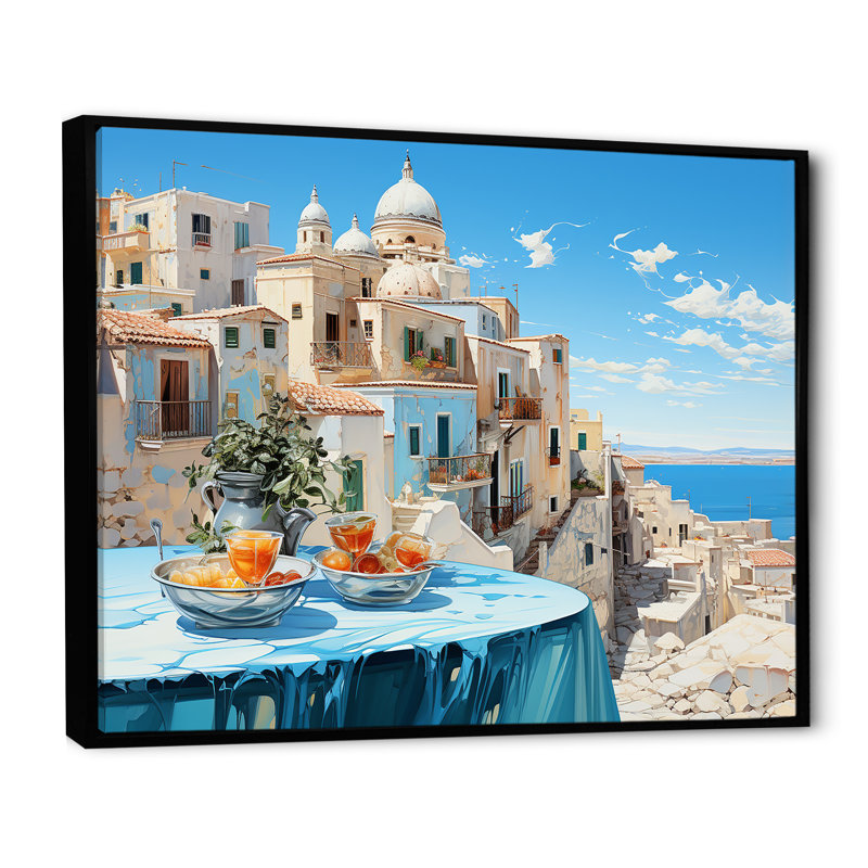Azure Street en Grèce I, H 24 po x l 32 po x P 1 po, Toile tendue