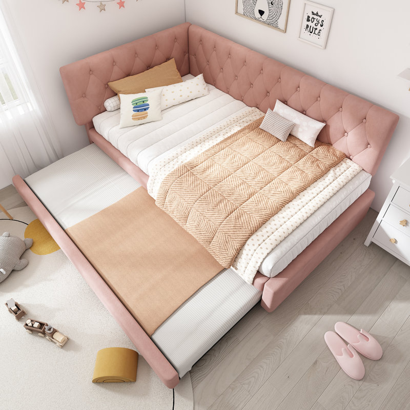 Upholstered Bed, Pink