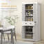 Armoire de cuisine 72 po, grande armoire de rangement autoportante, armoire de cuisine traditionnelle avec 4 portes, tiroir et 3 tablettes réglables pour la salle à manger-1231477407-1231477377
