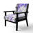 Abstract Orange Flowers - Upholstered Traditional Accent Arm Chair-326142992-326142993