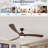 Ceiling Fan Light With 3 Solid Wood Blades-112997721