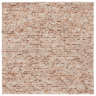 Hristodor Natura Hand Woven Wool/Cotton Rug in Brown/Dark Brown/Beige
