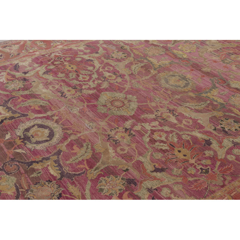 Rug & Kilim’S Modern Classics Rug In Soft Fuschia And Gold Traditional Medallion