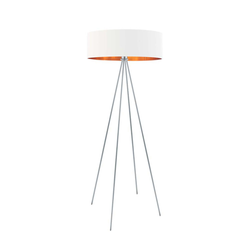 Randal 157cm Tripod Floor Lamp, White, Chrome