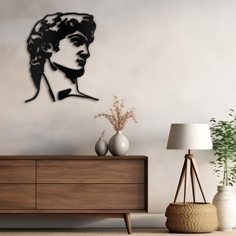 Décoration murale en métal, Noir, H 36 po x l 36 po x P 0,05 po