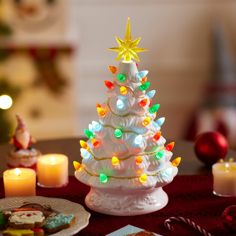 Arbre de Noël 12 po avec 49 lumières DEL multicolores