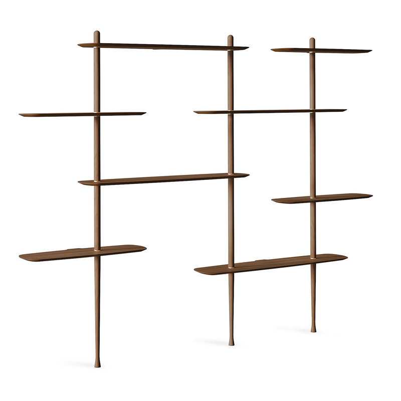 Axis 3 Shelving System, Walnut, 83.5'' H X 106.3'' W X 11.8'' D