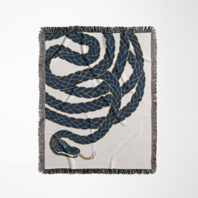 Spiga Snake Cotton Blend Blanket Throw