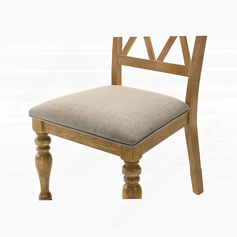 Ensemble de 2 chaises de salle à manger en bois de chêne naturel antique