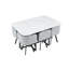 Ensemble de table de salle à manger moderne gris avec structure en métal pour la maison