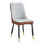 Chaise de salle à manger moderne, dossier en cuir de polyuréthane brun clair avec pieds en métal noir, ensemble de 4 chaises d'appoint