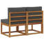 Canapé central d'extérieur 2 pièces en bois d'acacia massif