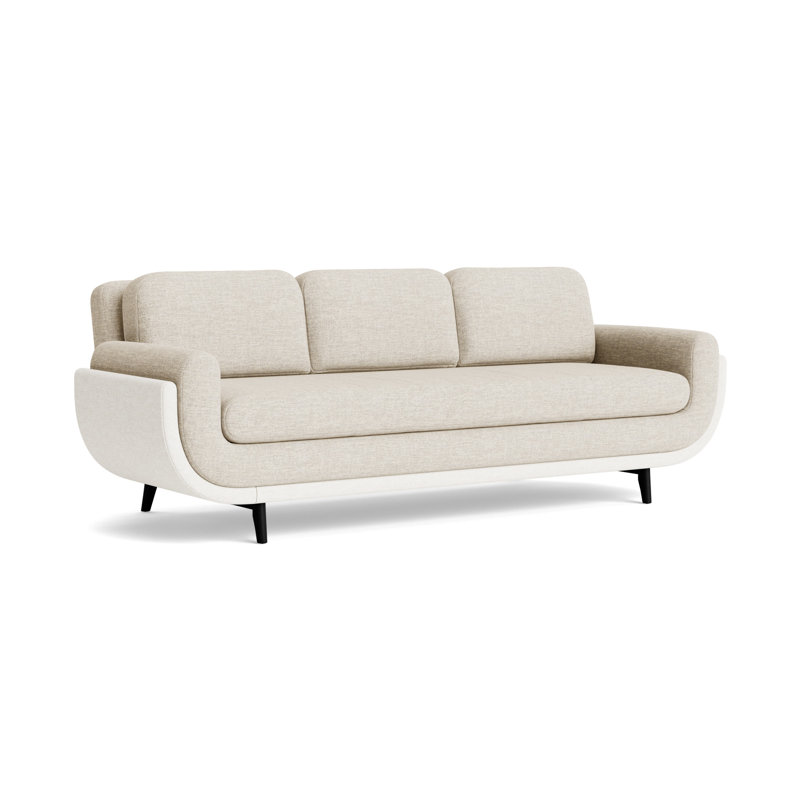 Regatta 100 Sofa, Textured Slub Weave-ToffeeLinen, Black