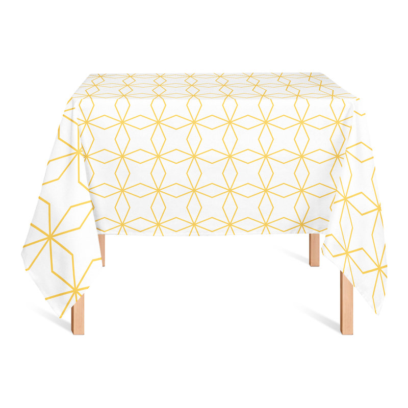 Geometric Square Tablecloth, Yellow
