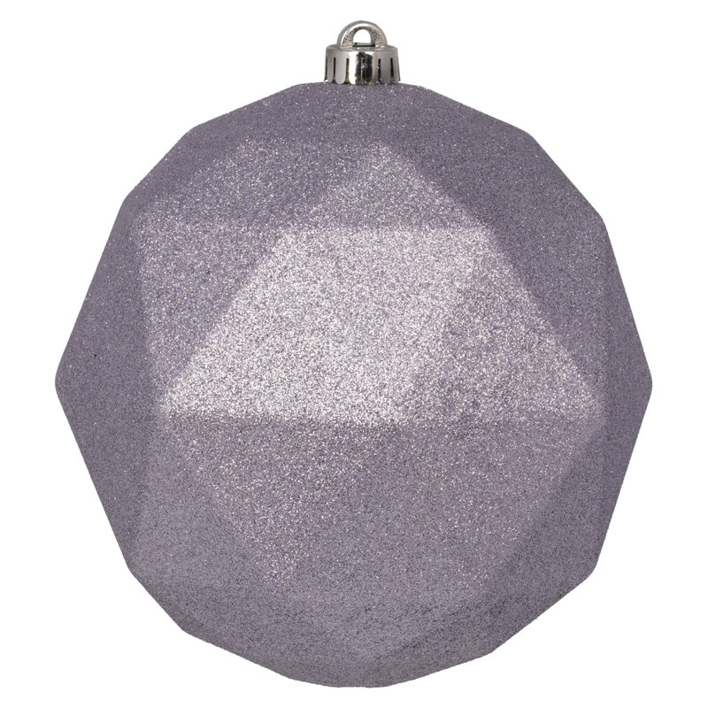  Ornement en forme de boule géométrique de 8 po au fini pailleté chocolat., Lilas