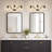 Black Vintage 3-Light Bathroom Vanity Light Fixture, Antique Brass Wall Sconce with Crystal Glass Shades for Over Mirror, Bedroom, Hallway(Black)-751802635