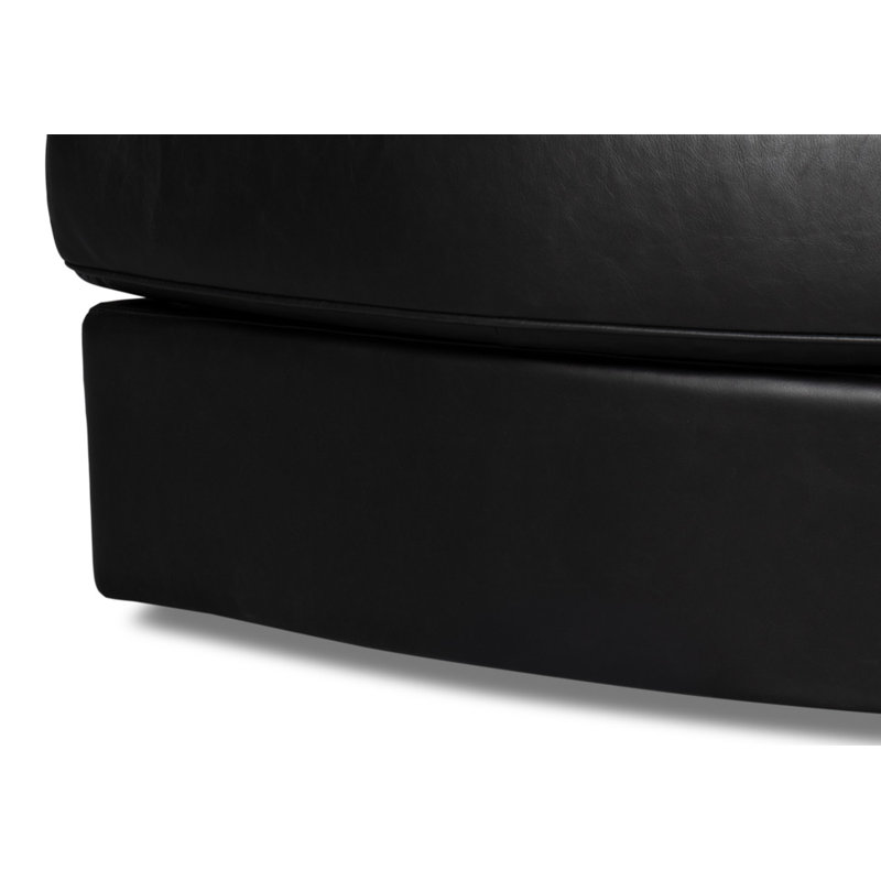 Scoth Swivel Armchair, Black Genuine Leather