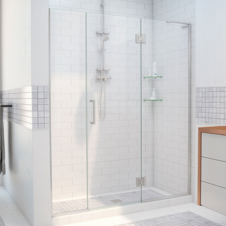Unidoor-X 65.5" W x 72" H Hinged Frameless Shower Door with ClearMax™ Technology
